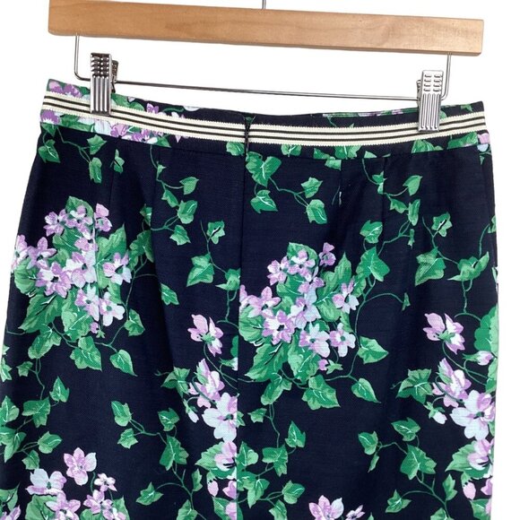 Talbots Size 4P Oprah‎ Magazine Collection Floral Skirt Navy & Green Pencil - Picture 7 of 8